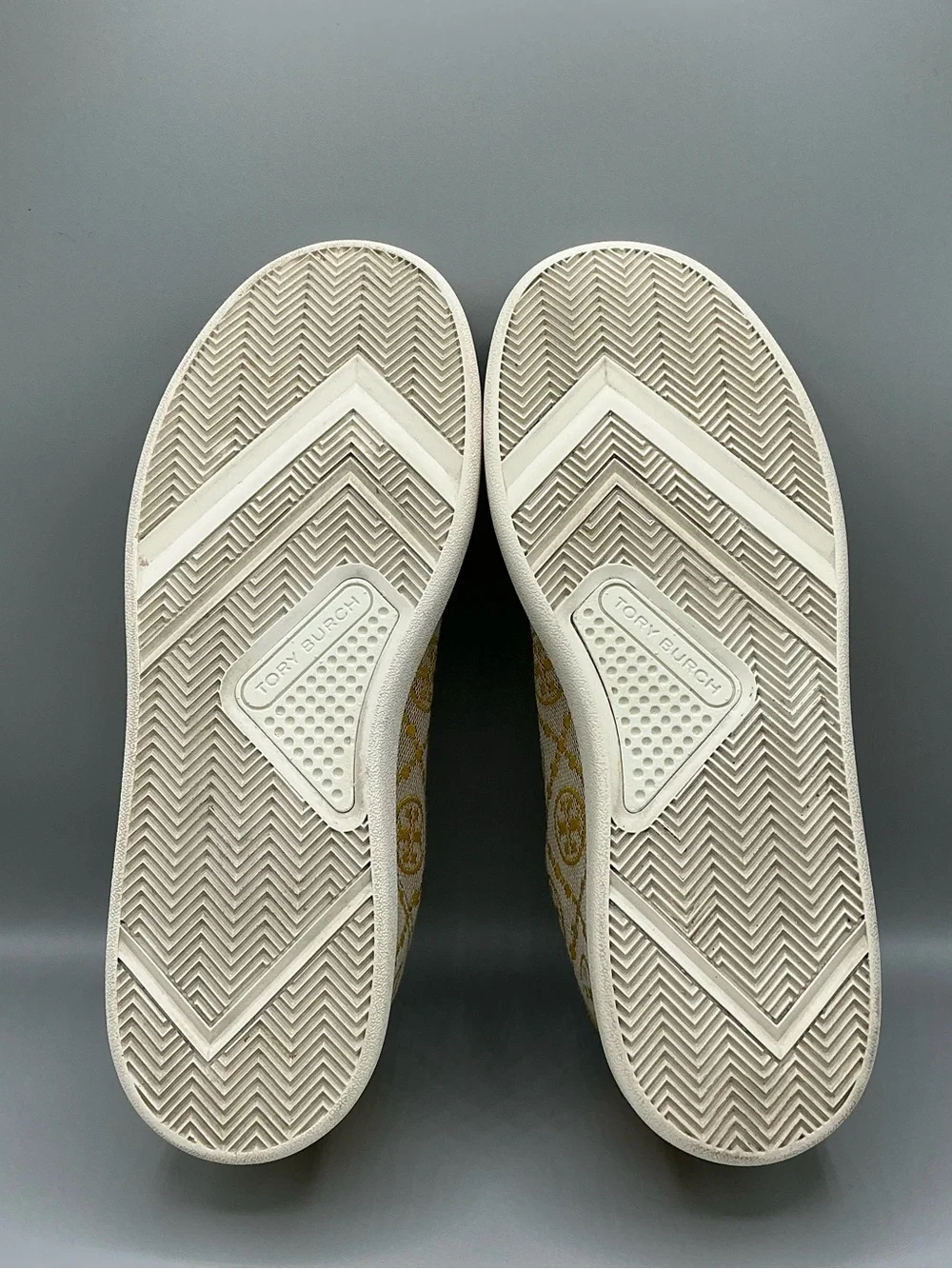 Tory Burch Howell T Monogram Goldfinch Yellow Low Top Sneakers